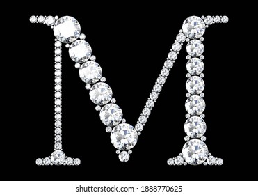 Diamond Letters Gemstones High Resolution 3d Stock Illustration 670348531