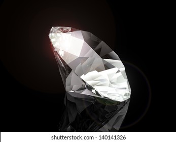 Diamond On Black Background