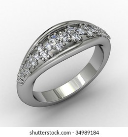 Diamond Pave Platinum Wedding Ring