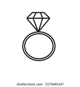 Diamond Ring Black White Illustration Stock Illustration 2173445147 ...