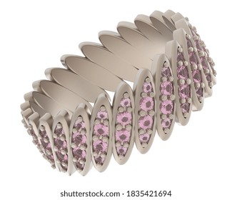 Diamond ring studio shot. 3d rendering - illustration
