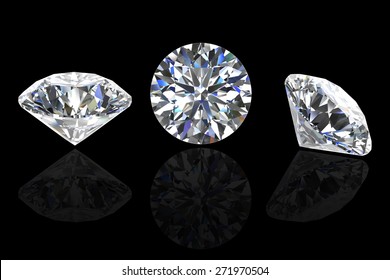 Diamond Round Shape On Black