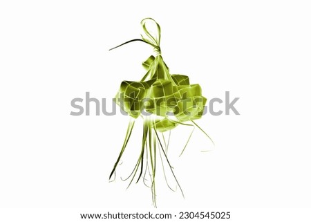 Diamond shape rice calls ketupat is made from coconut leaves Stok fotoğraf © 