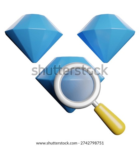Diamond Stone Gem 3D Rendeing Illsutration