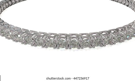 Diamond Tennis Bracelet 3D Illustration