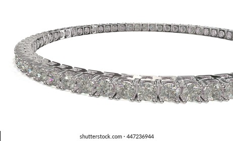 Diamond Tennis Bracelet 3D Illustration