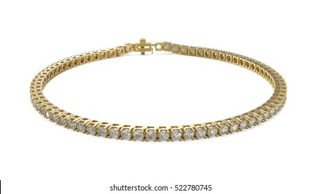 Diamond Tennis Bracelet 3D Illustration