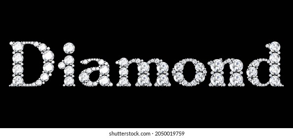 Diamond Word Made Diamonds Letters On Stock Illustration 2050019759