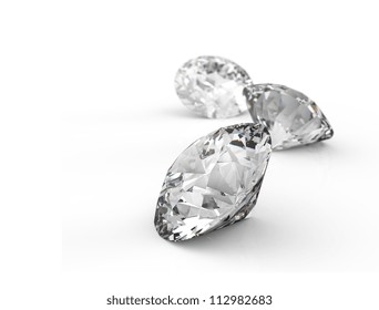 Diamonds Isolated On White 3d Model