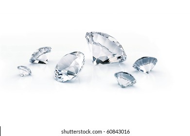 Diamonds isolated on white background