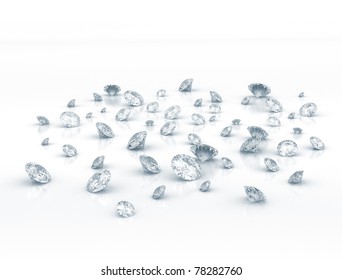 Diamonds On White Background