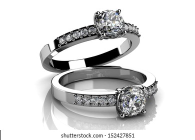 Diamonds ring on white gold body shape the most luxurious
