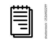 Diary icon in black and outline style