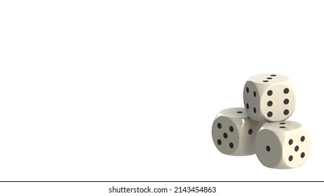 Dice 3D render on white background png