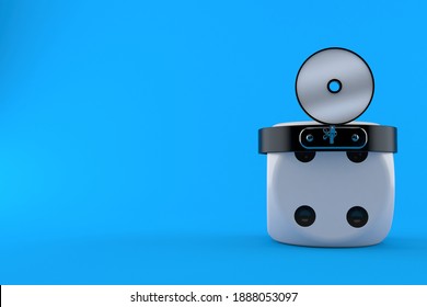 Dice With Doctor Mirror Isolated On Blue Background. 3d Illustration