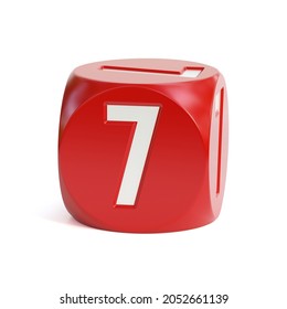 Dice Font On White Background 3d Rendering Number 7