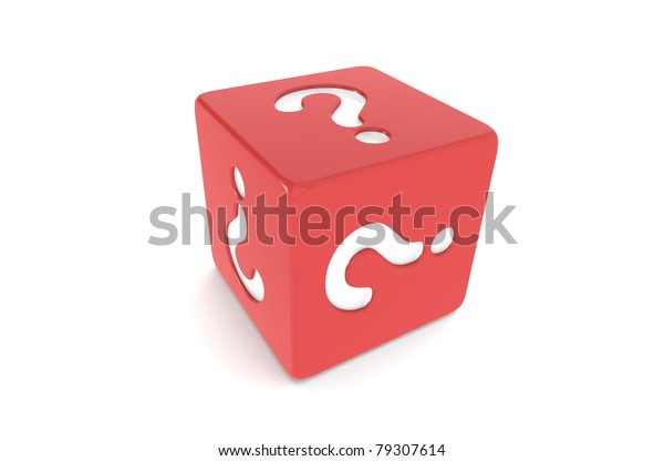 Dice Question Mark Red Stock Illustration 79307614