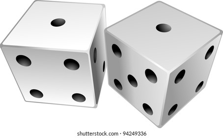 Dice Showing A Total Of Two, Snake Eyes.