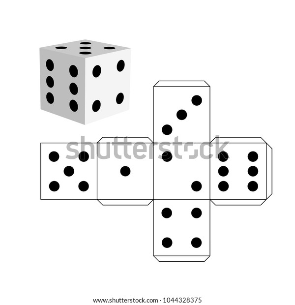 dice template model white cube make stock vector royalty free 1019181670