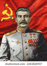 The Dictator Stalin grunge style modern art