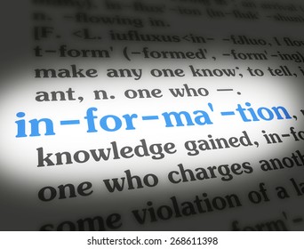 Dictionary definition of the word INFORMATION. 