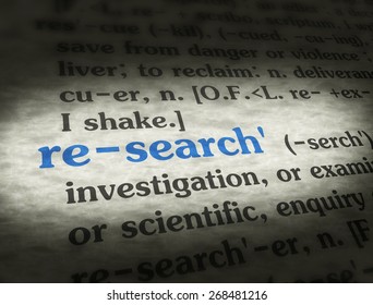 dictionary definition for research