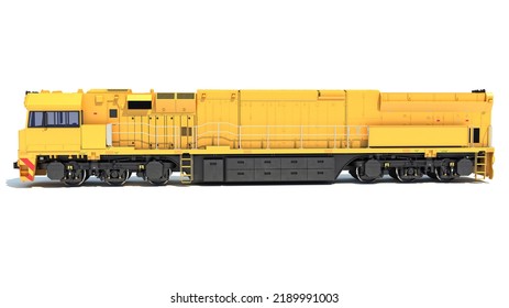 Diesel Locomotive 3D Rendering On White Background