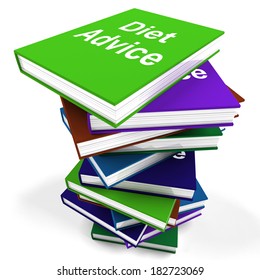 Diet Advice Book Stack Showing Weight loss Knowledge