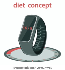 Diet Intermittent Fasting - Smart Watch At 16 And 8  