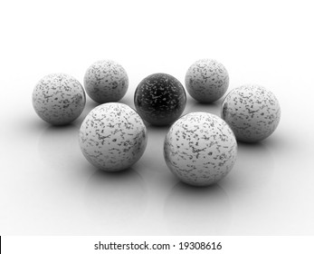 Different Black Marble Ball