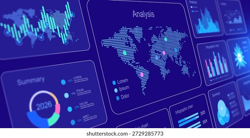 Different charts, week statistics template. Simple application interface design.