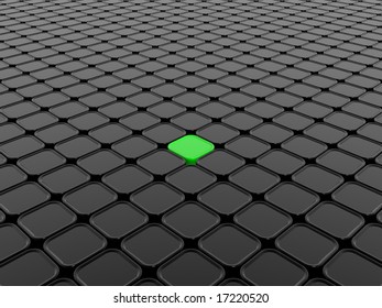 different green cube