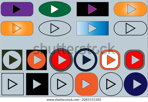 Different Kind Play Buttons Stock Illustration 2085555385 | Shutterstock