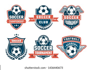 Football Badge Logo Template Collection Designsoccer Stock Vector ...