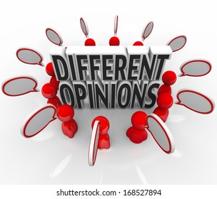 Different Opinions Words Speech Bubbles Argument Dispute