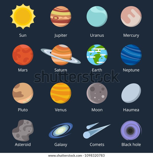 Different Planets Solar System Illustration Space Stock Illustration ...