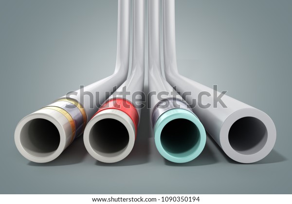 Different Plastic Water Pipes Layers 3d Stock Illustration 1090350194 ...