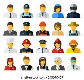 Different Professions Avatars Icons