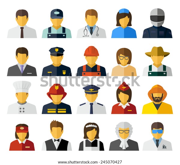 Different Professions Avatars Icons Stock Illustration 245070427 ...