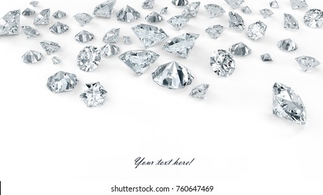 Different Shapes Sizes Fine Diamonds Scattered Stock Illustration ...