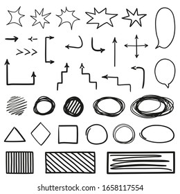 Different Signs Shapes Hand Drawn Arrow Stock Illustration 1658117554 ...