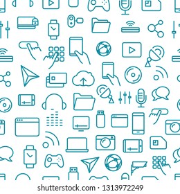 Different Tech Icons Seamless Pattern