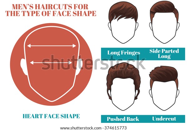 Different Types Haircuts Heart Face Shape Stockillustration