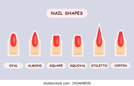 different types of nail shape manicure jpg - Powered by Shutterstock