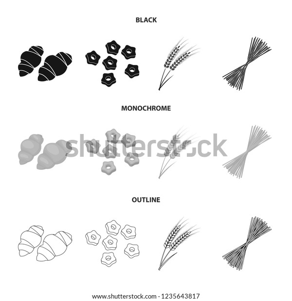 Different Types Pasta Types Pasta Set Stock Illustration 1235643817 Shutterstock 0192