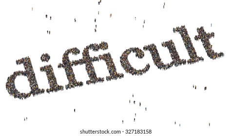 Difficult word. Crowd from above.