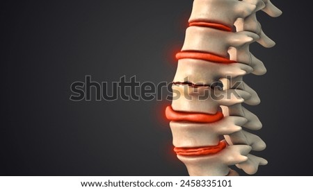 Difficulties with the human spinal discs 3d illustration