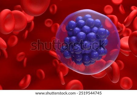 Diffuse large B-cell lymphoma (DLBCL) - closeup view 3d illustration