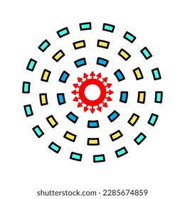 Diffusion, dispersal, dissemination icon using in commercial purposes, print media, web or any type of design projects.