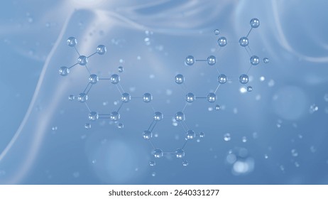 diflufenican molecular structure, 3d model molecule, herbicide structural chemical formula view from a microscope